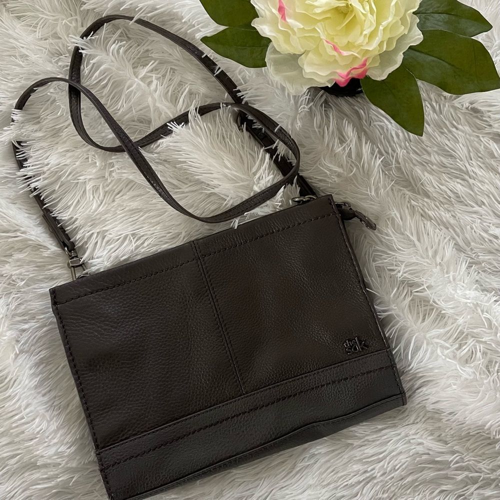 The Sak Soft Pebbled Leather Gray Crossbody Gem